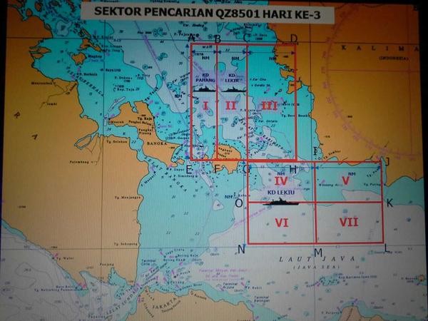 Malaysia maps search area to missing flight QZ8501 - ảnh 1
